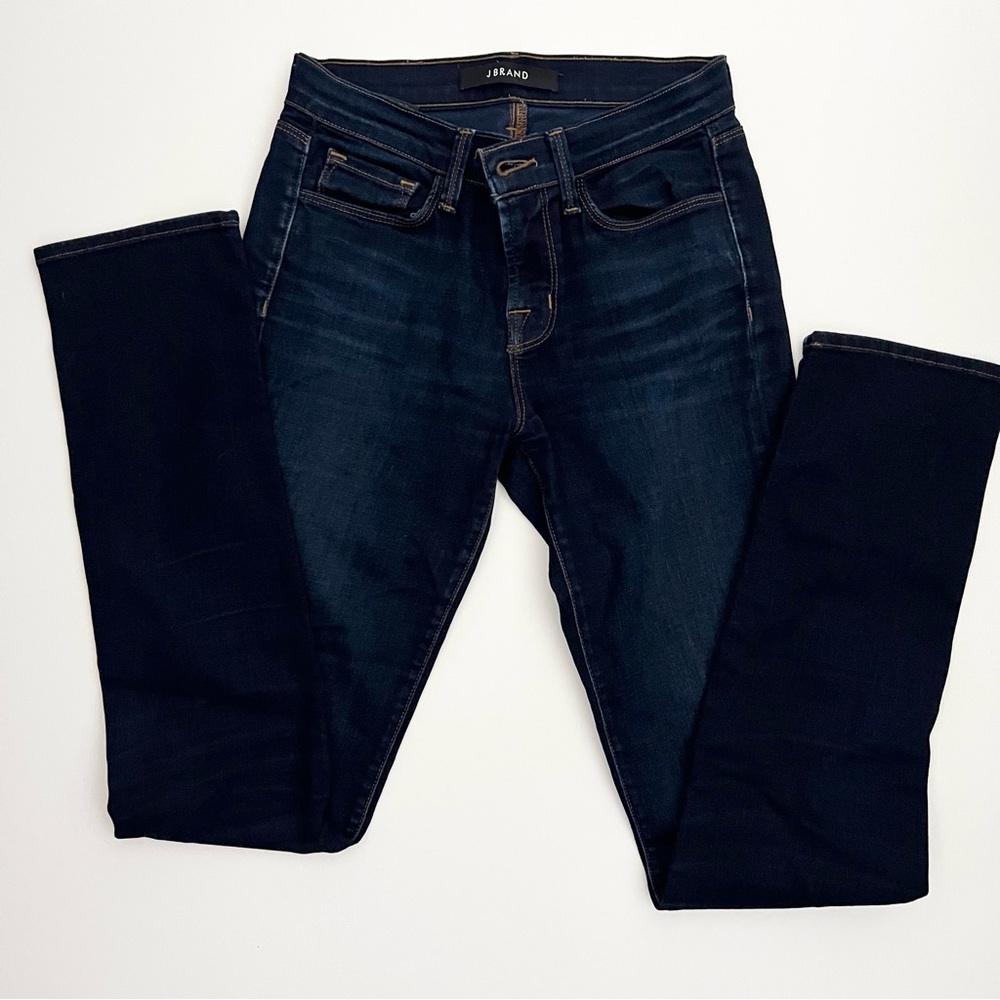 J Brand Mid Rise Rail Ignite Dark Wash Jeans Size 25